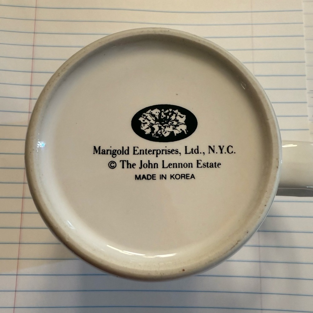 Rare John Lennon coffee mug "Grow Old With Me" - Picture 7 of 7